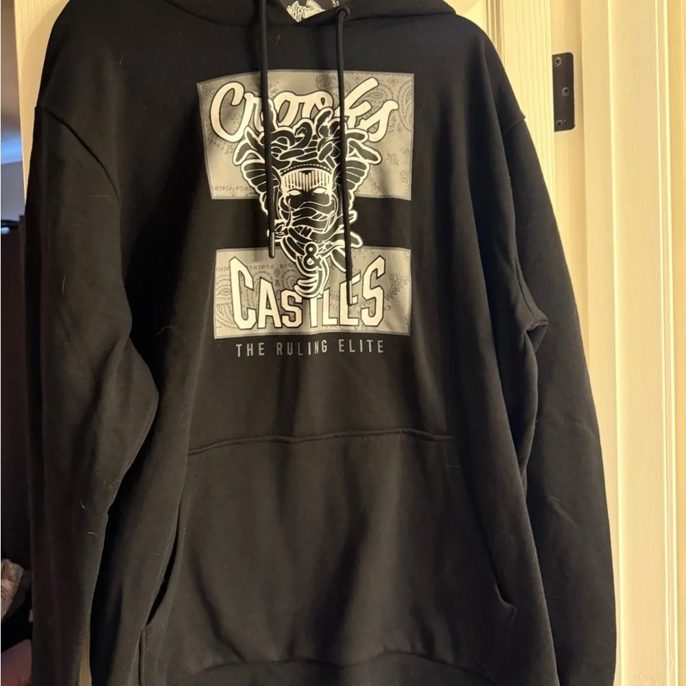 Crooks & Castles Black Graphic Hoodie 2XL